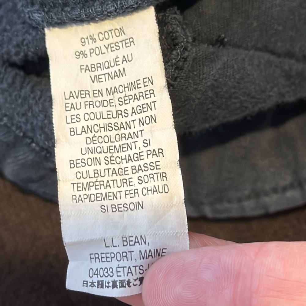 Mens LL Bean, XL Tall, navy blue, cargo sweatpants, errand, Athlesure , worn in - Picture 9 of 10